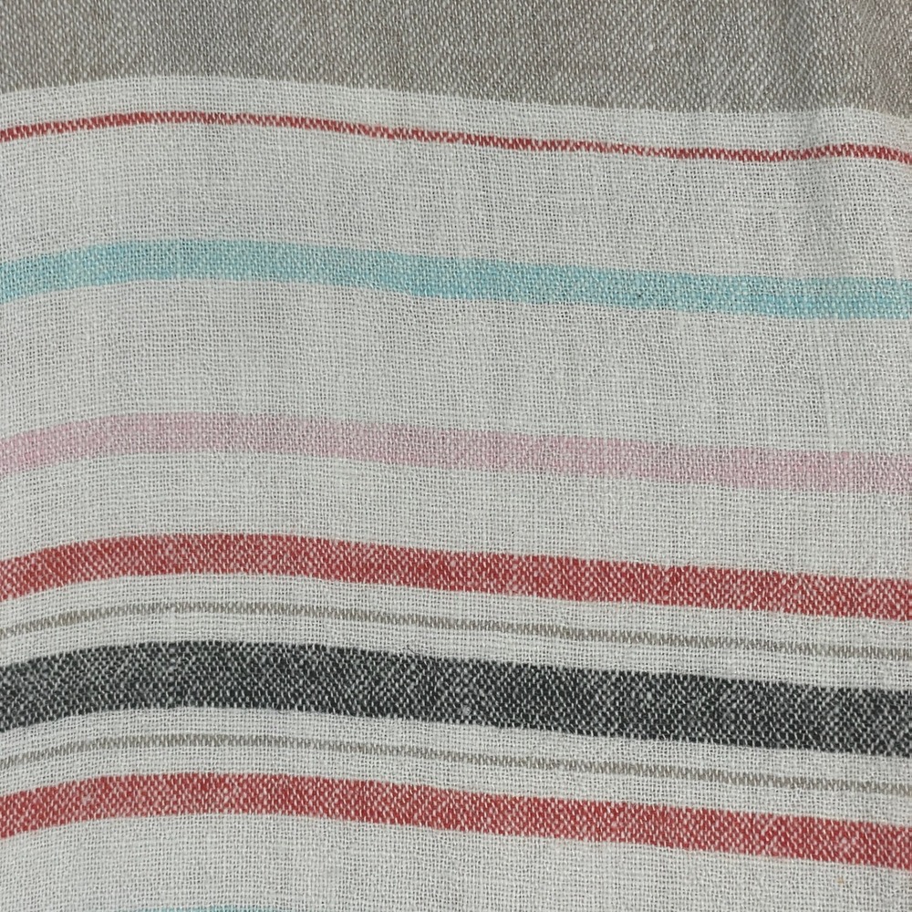 Weatherproof Vintage Beachy Linen Blend Top Large Coastal Striped Vacation Tie - Picture 12 of 15
